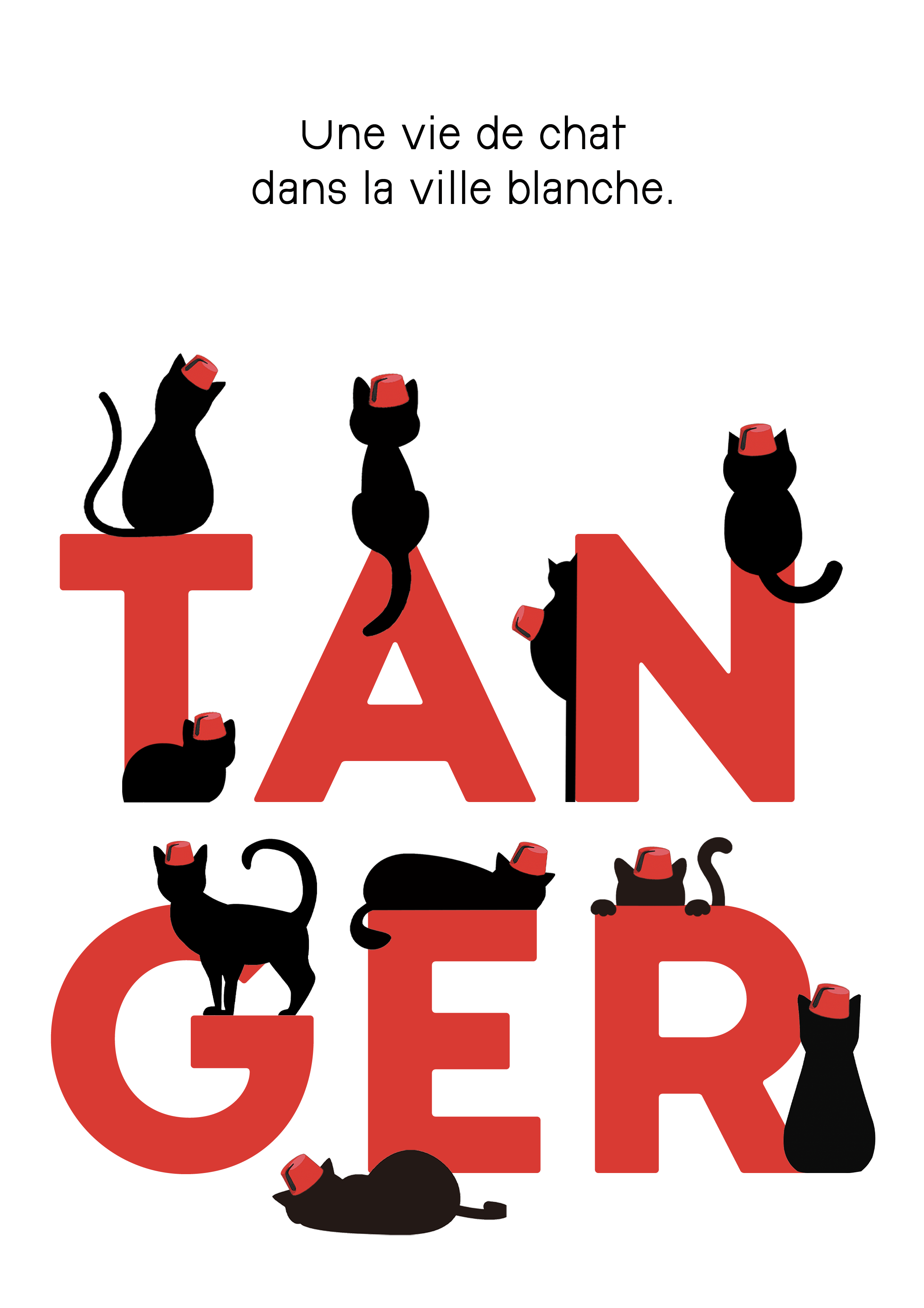 Affiche de Tanger avec Minou, le chat de Tanger
