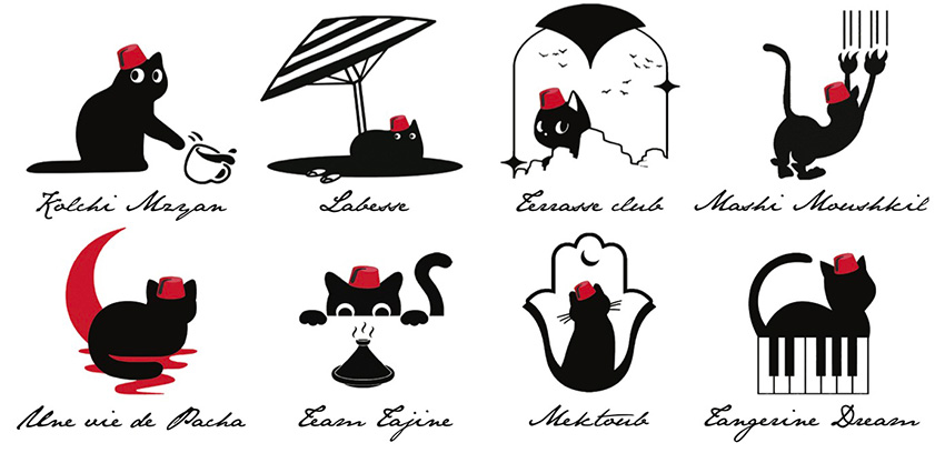 Collection de souvenirs de Tanger à l’effigie de Minou
