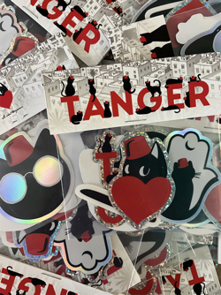 Stickers et cartes postales, souvenirs de Tanger